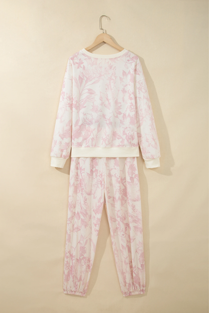 Women Fall Clothing Maple Leaf Print Sweatshirt Jogger Set