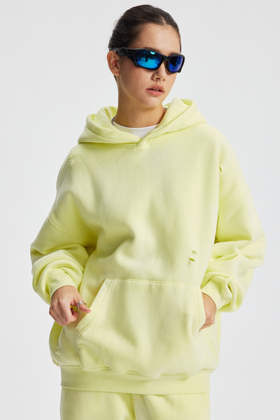 Women's Streetwear Washed 360G Heavyweight Cut Hoodie