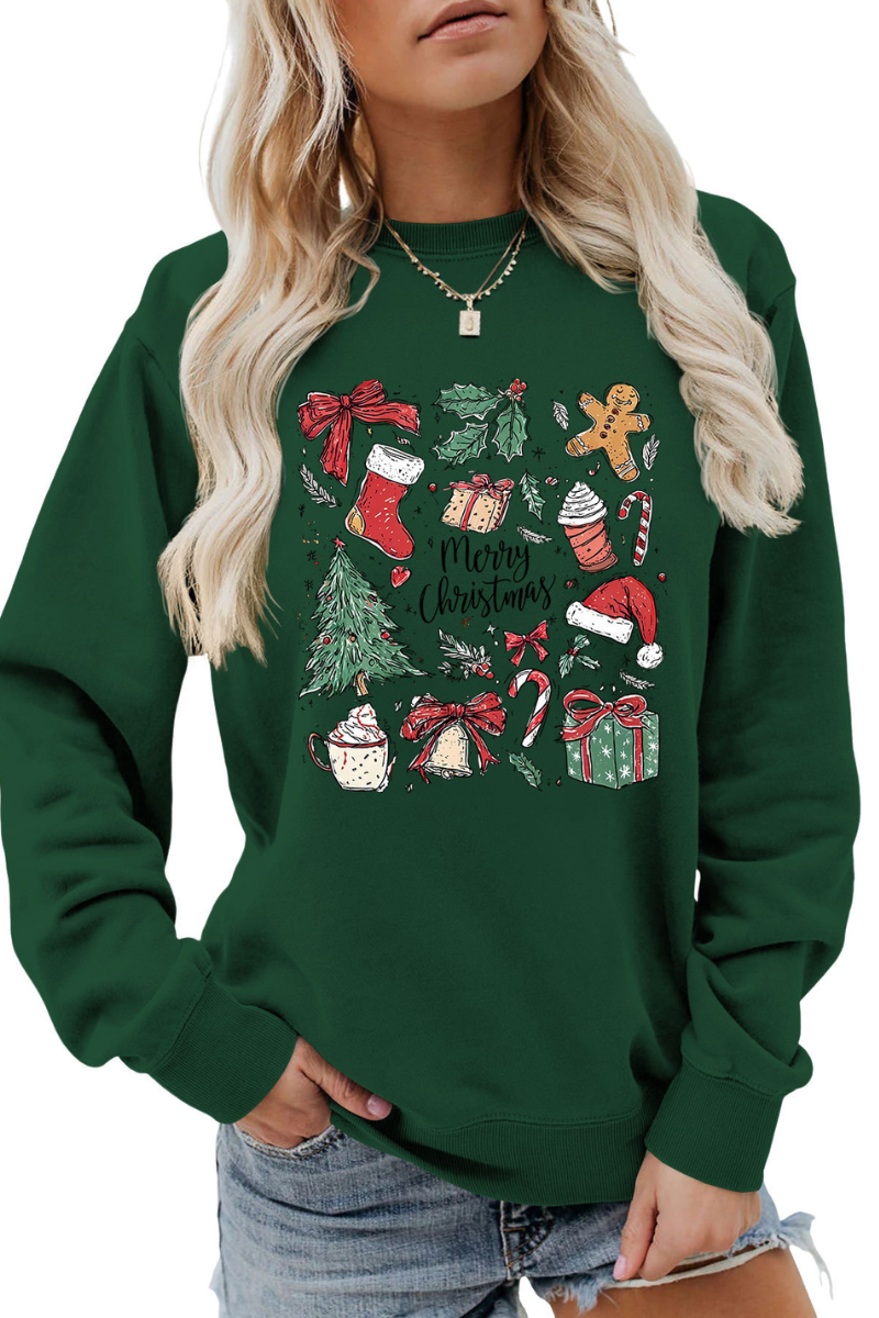 Women Winter Merry Christmas Gift Graphic Sweatshirt