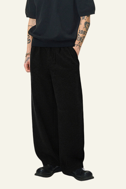Men's Streetwear Double-button Placket Trousers