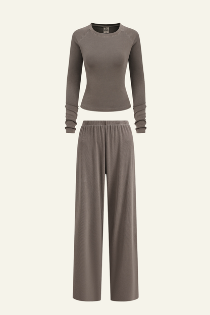 Women's Set:Long Sleeves T-shirt & Casual Pants