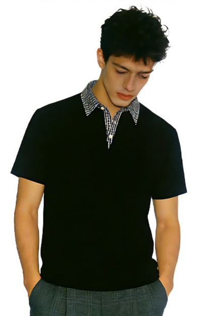 Men's Summer Old Money Plaid Wrinkle-Free Set-in Polo