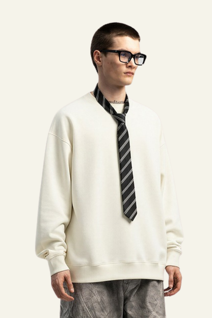 Men's Drop Shoulder Fleece Lined Solid Sweatshirt.