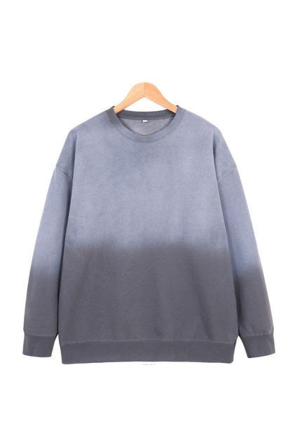 Unisex Fall Sandblasted Gradient Oversized Sweatshirt