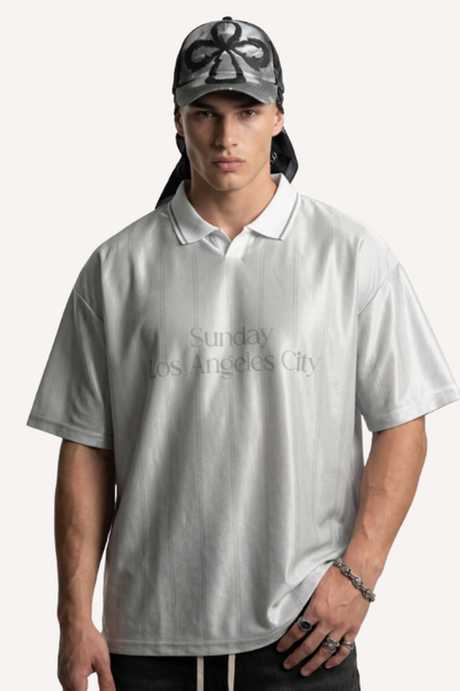 Men's Spring Summer Retro Acetate Stripe Colorblock Polo