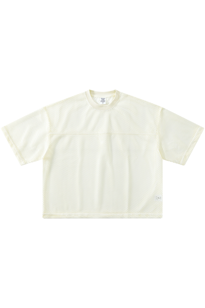 Men's Summer Boxy Mesh Cropped Football Streetwear T-Shirt