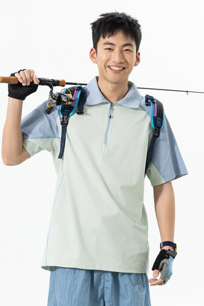 Men's Summer Outdoor Colorblock Quick Dry Cooling Tee