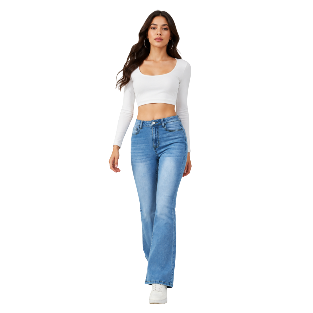 Women's High Waist Slim Stretch Flare Jeans
