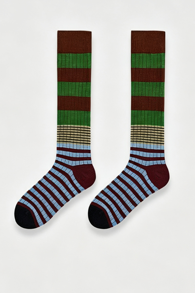 Women's Fall Vintage Colorblock Striped Knee-High Socks