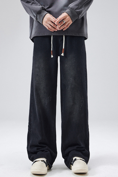 Men's Summer Tencel Draped Wide Leg Denim Pants