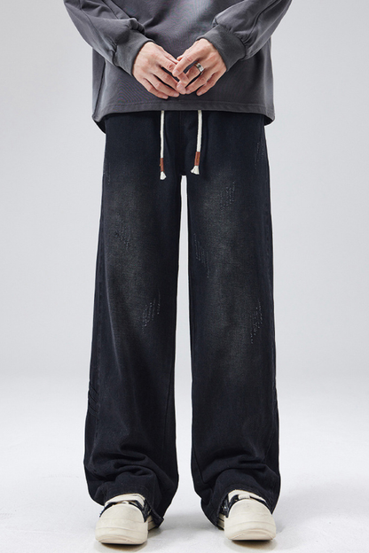 Men's Summer Tencel Draped Wide Leg Denim Pants
