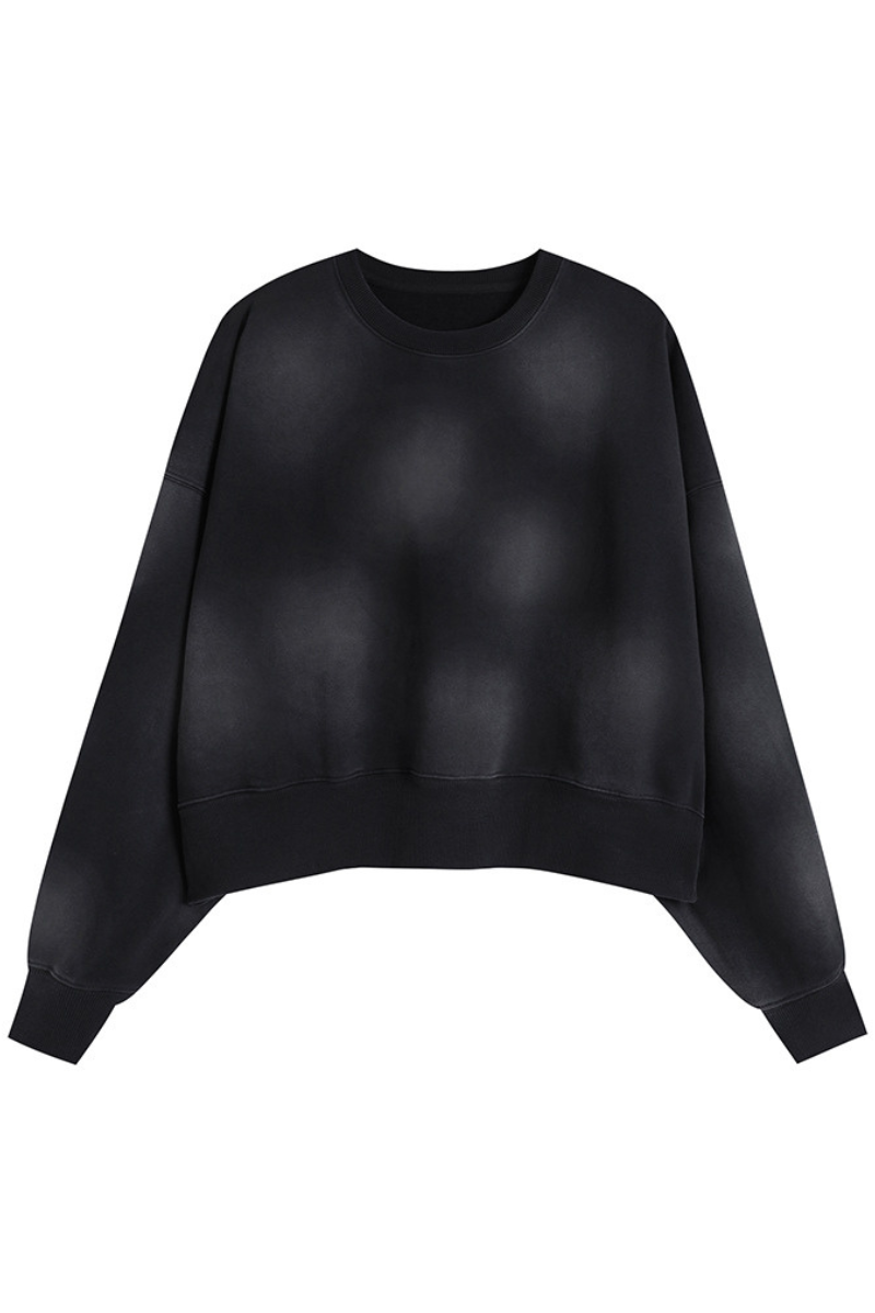 Women's Fall Vintage-Wash Cropped Crewneck Sweatshirt
