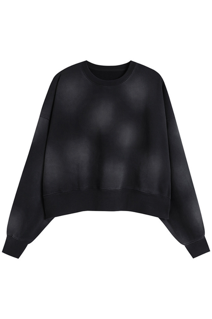 Women's Fall Vintage-Wash Cropped Crewneck Sweatshirt
