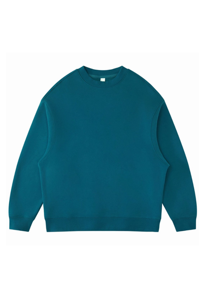 Unisex Fall Winter Fleece-Lined Loose Crewneck Sweatshirt