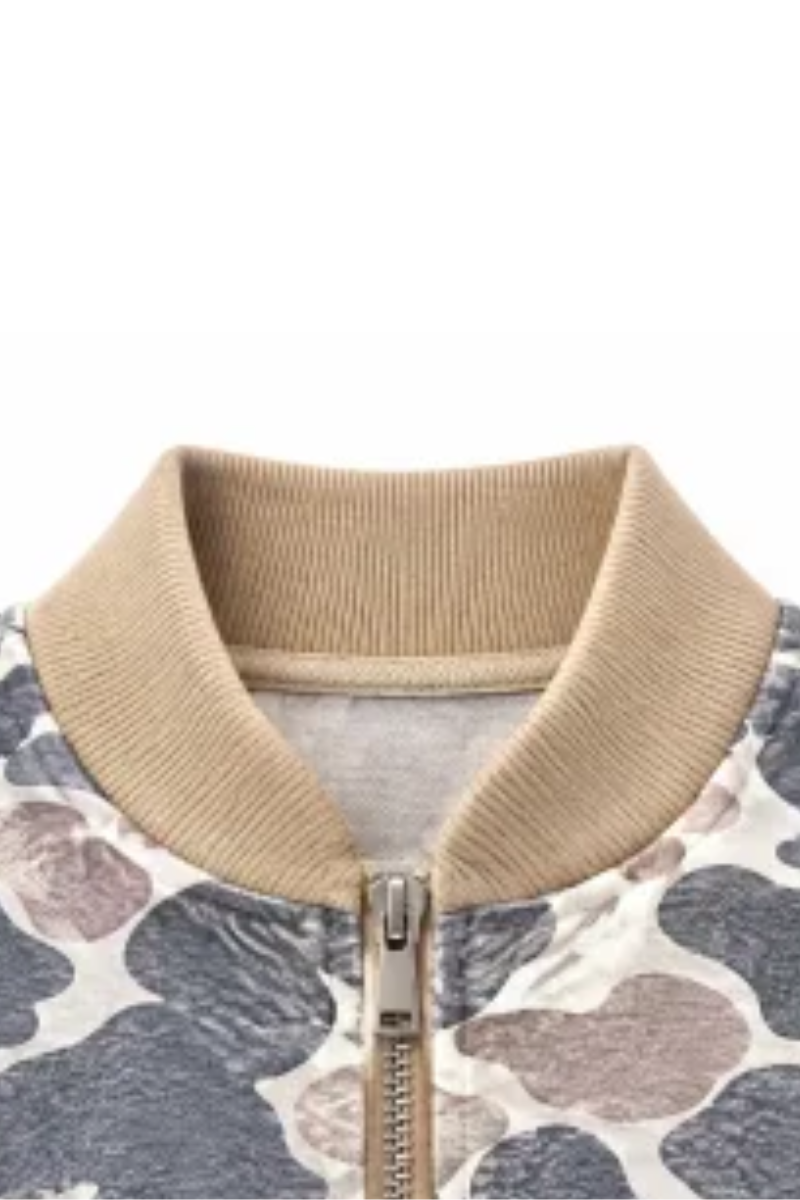 Women Fall Clothing Western Camo Zip Up Bomber Jacket