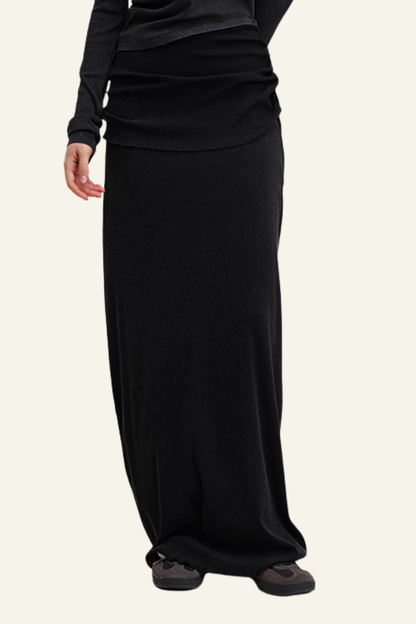 Women's Ruched Slim Fit Maxi Skirt.