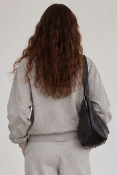Women Fall Clothing Warm Heathered Half Zip Sweatshirt