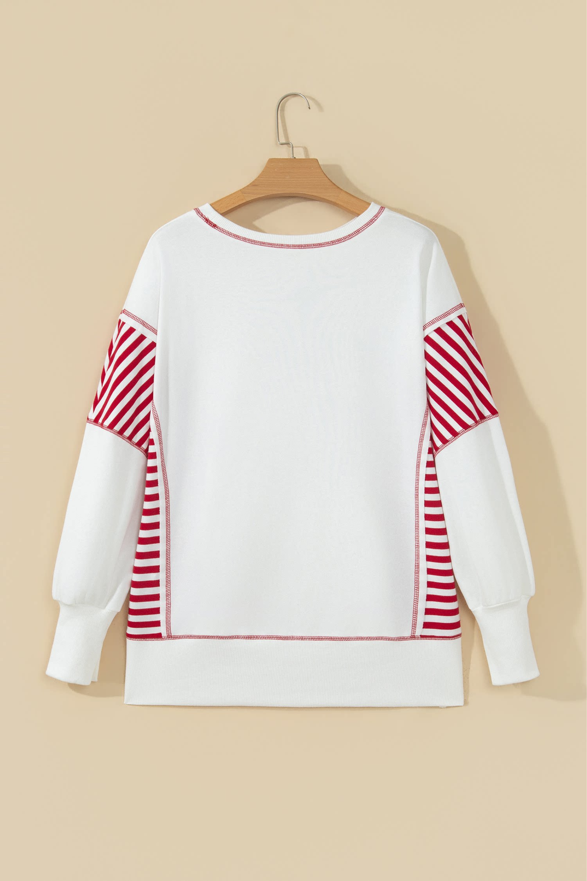 Women's Fall Christmas Tree Stripe Print Loose Sweatshirt