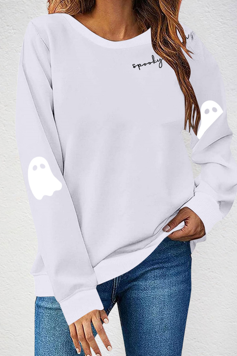 Women Fall Clothing Halloween Cute Ghost Sweatshirt