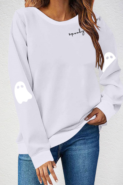 Women Fall Clothing Halloween Cute Ghost Sweatshirt