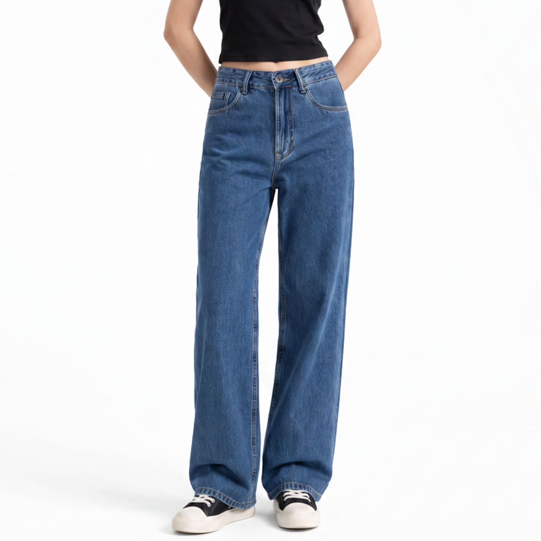 Women's High Waist Soft Straight Leg Jeans