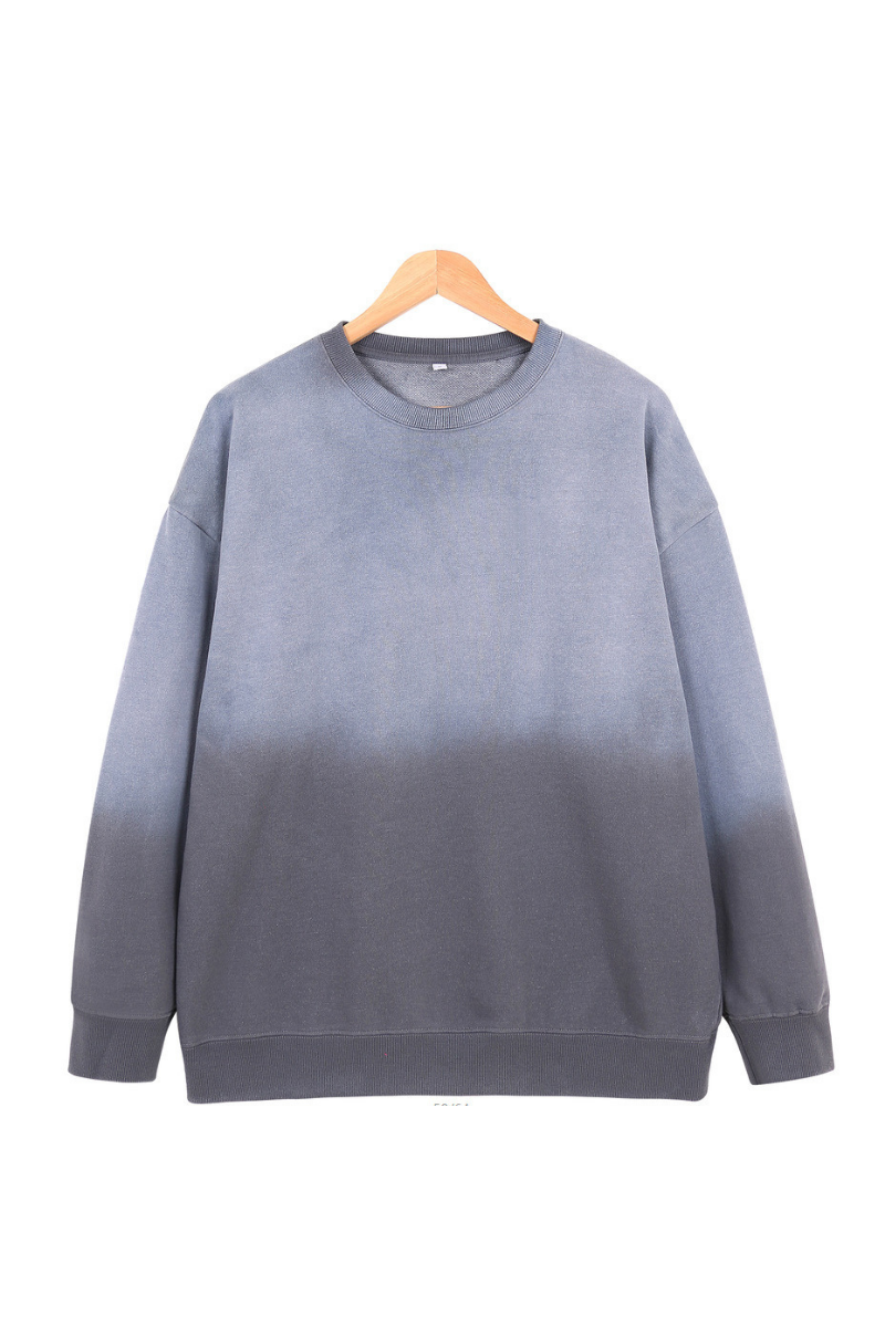Men Fall Sandblasted Gradient Oversized Sweatshirt