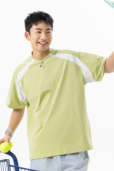 Men's Summer Outdoor Mint Half Zip Quick Dry Tee