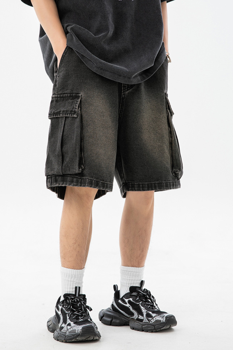 Men's Summer Washed Cargo Loose 3D Pocket 5" Shorts