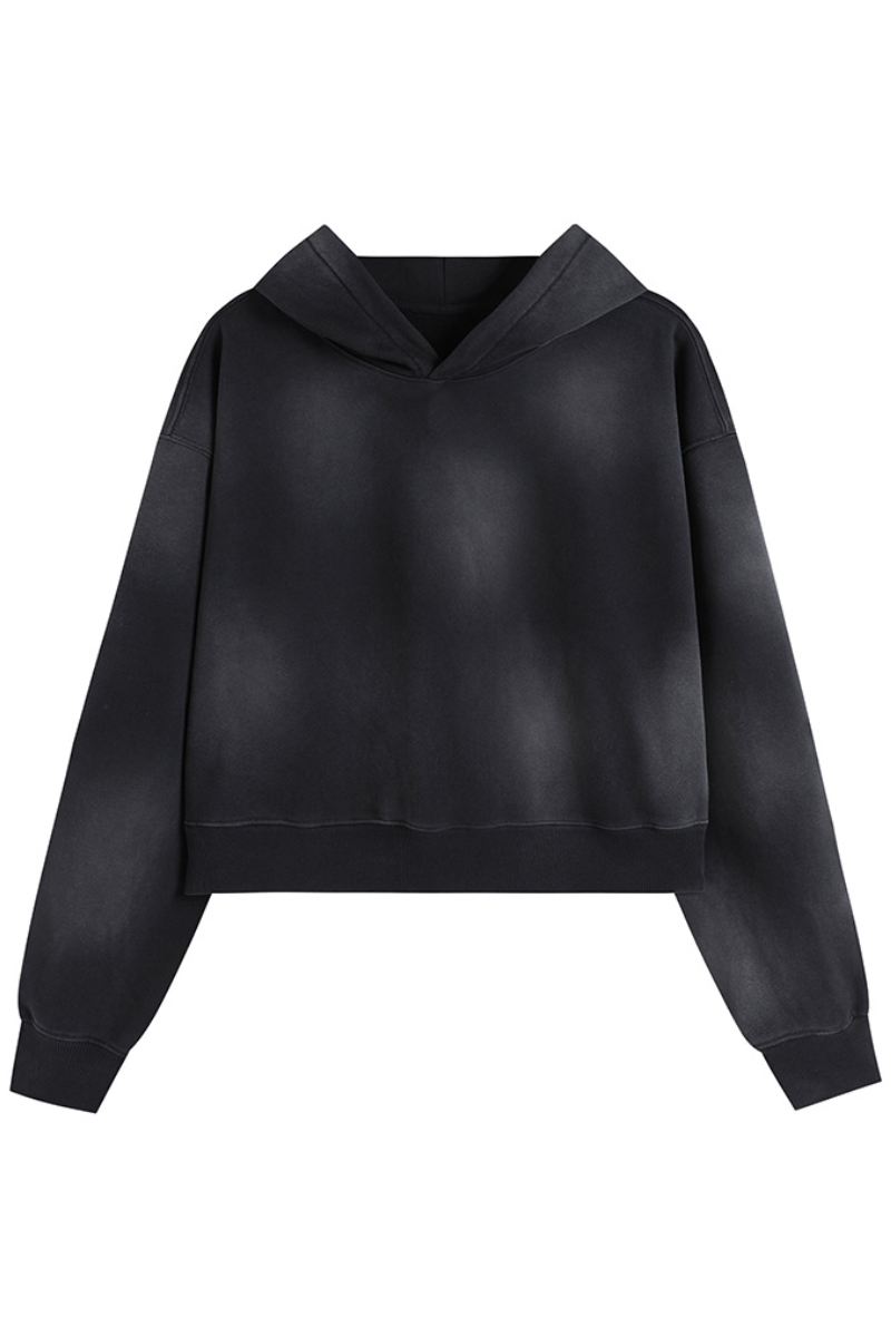 Women's Fall Gradient-Wash Cropped Pullover Hoodie
