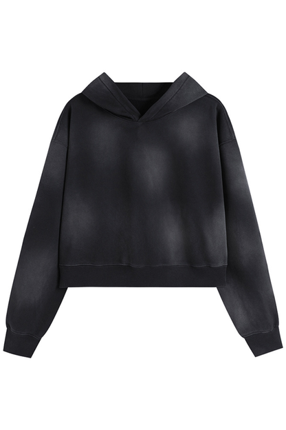 Women's Fall Gradient-Wash Cropped Pullover Hoodie
