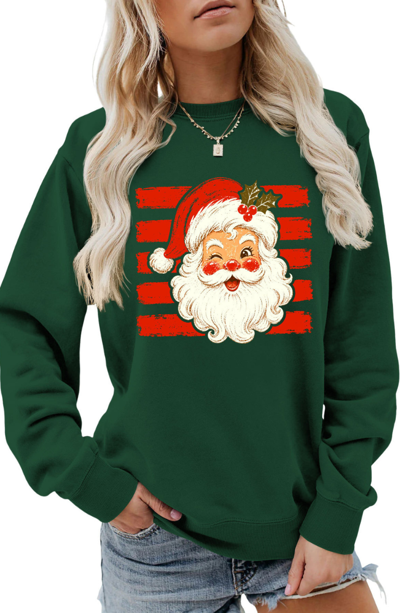 Women Fall Clothing Christmas Santa Graphic Sweatshirt