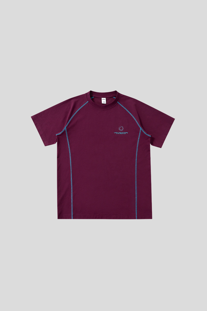 Men's Colorblock Sun Embroidery Crewneck Tee