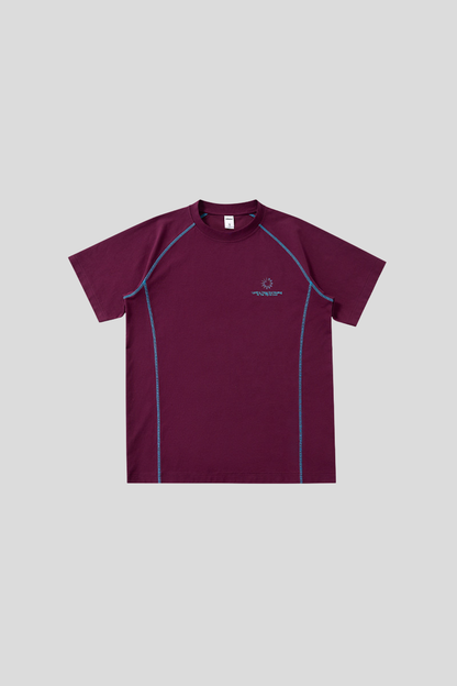 Men's Colorblock Sun Embroidery Crewneck Tee
