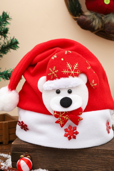 Unisex Winter Christmas 3D Santa Red Plush Party Hat