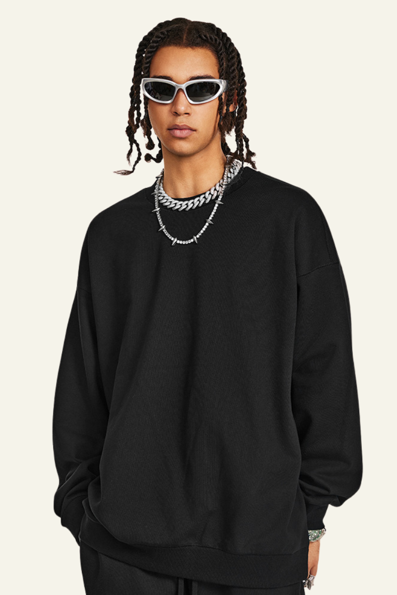 Men's Solid Color Athletic Wear Crewneck Pullover