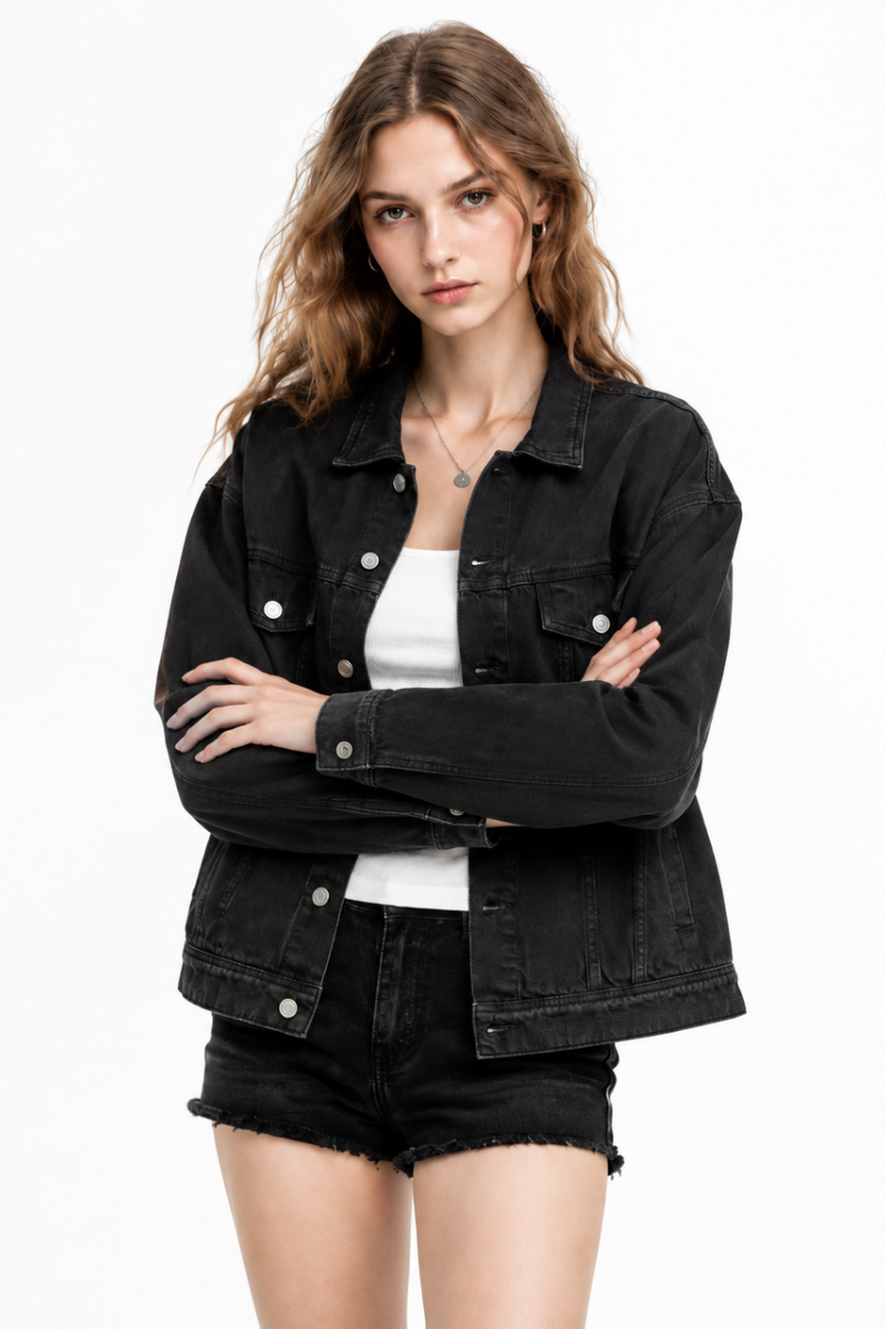 Women's & Unisex Oversized Washed Denim Jacket