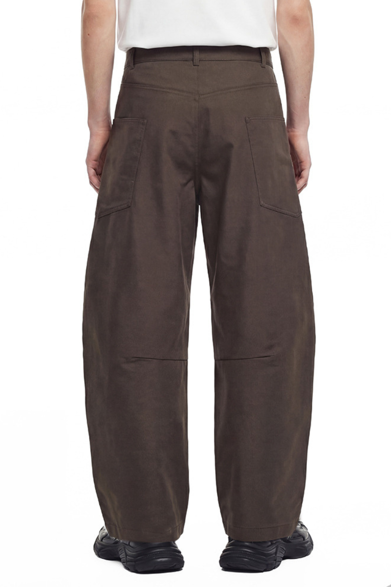 Unisex 240g Woven Multi-Pocket Wide Curved Cargo Pants