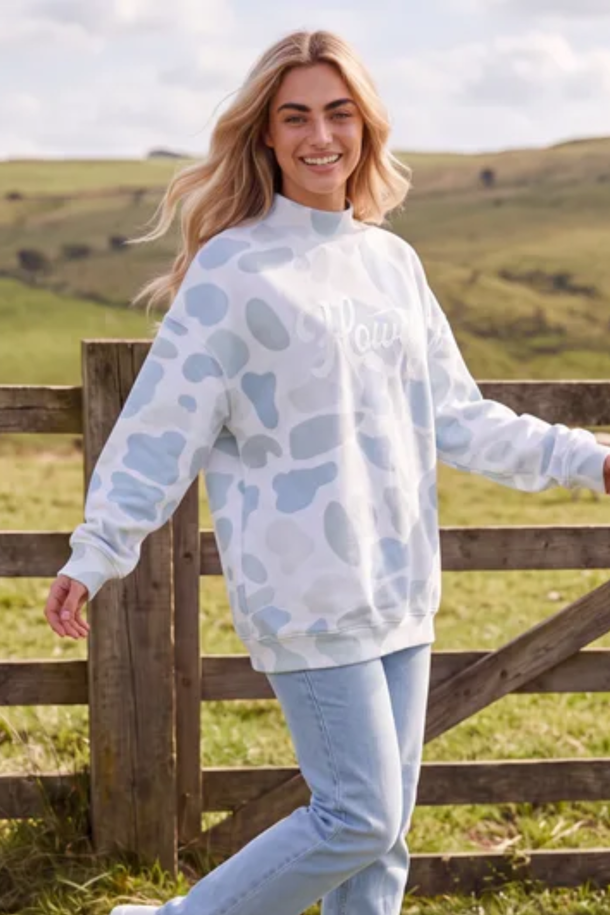 Women's Fall Multi Print Crew Neck Long Sleeve Sweatshirt