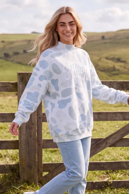 Women's Fall Multi Print Crew Neck Long Sleeve Sweatshirt