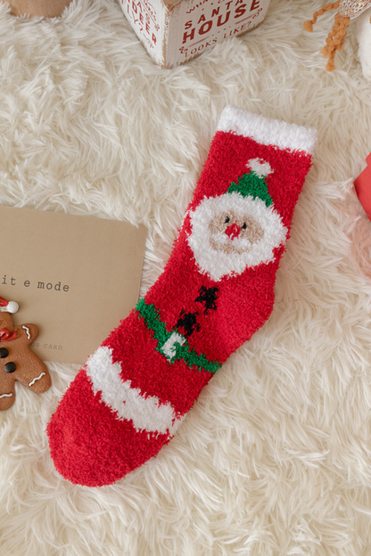 Women's Christmas Red Cute Cartoon Gift Mid Socks