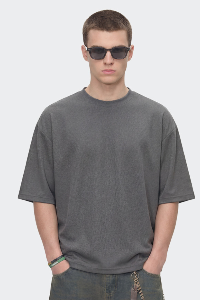 Men's Boxy Street Mesh Retro Patchwork Breathable Tee