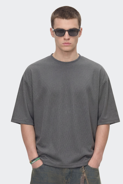 Men's Boxy Street Mesh Retro Patchwork Breathable Tee