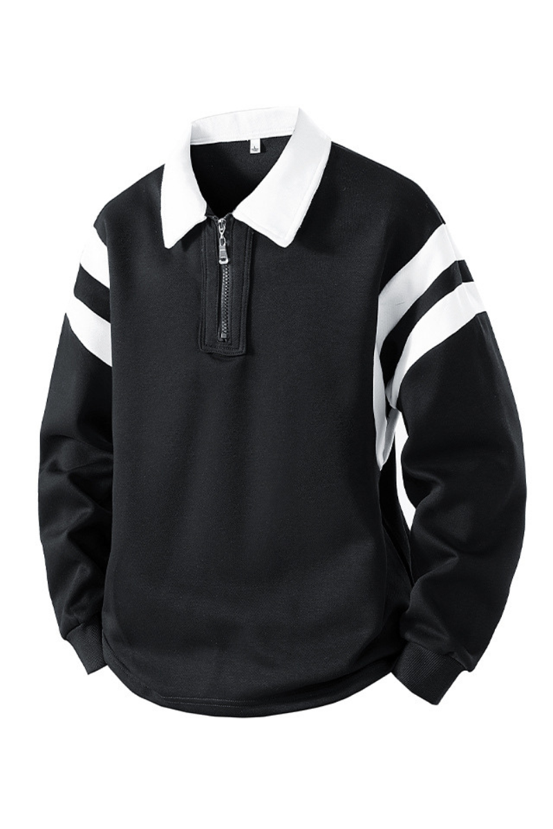 Men's Fall Half-Zip Collared Game-Day Polo Sweatshirt
