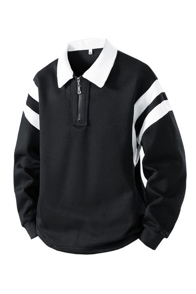 Men's Fall Clothing Half-Zip Collared Game-Day Sweatshirt
