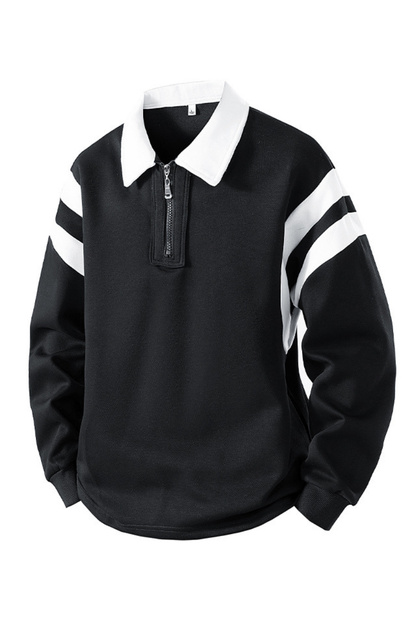 Men's Fall Half-Zip Collared Game-Day Polo Sweatshirt