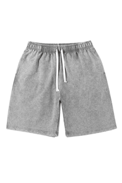Unisex Summer 5-Inch Vintage Wax-Washed Distressed Shorts