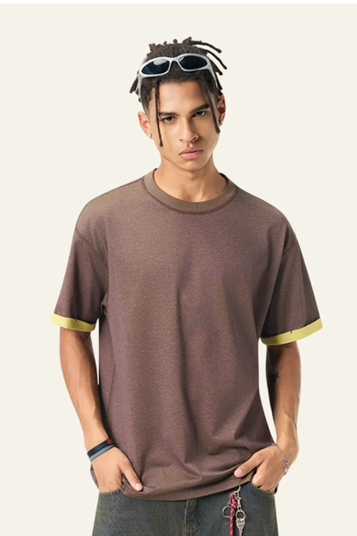 Men's Color-blocked Base Layer Short-sleeved T-shirt