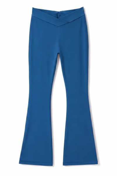 Women's Cross V Flare Scrunch Quick Dry Pants - Sky Blue