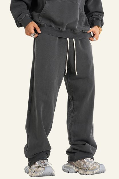 Men's Heavyweight Washed Cotton Athletic Wear Pants