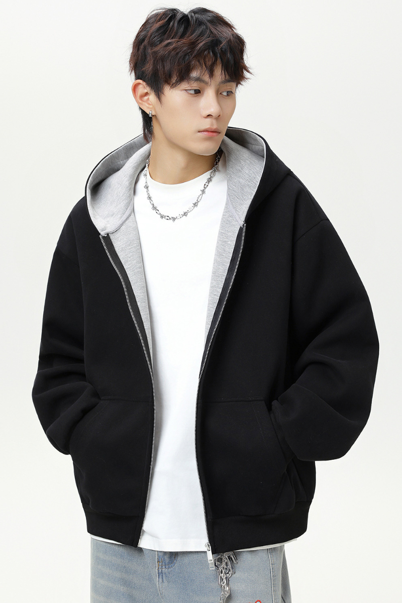 Men's Fall 380g Heavy Contrast Lining Boxy Hoodie